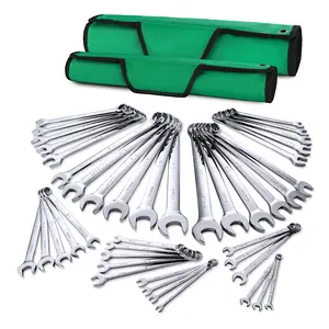 #Summervibes SK Combination Wrench Set, SAE & Metric, SuperKrome Finish, Premium CR-V Construction, with Rolling Pouch