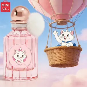 MINISO Disney Marie Cat Eau de Toilette, Cute Pink Perfume for Women, Sweet Floral & Fruity Scent with Fluffy Pom-pom, Kawaii Aesthetic Gift.