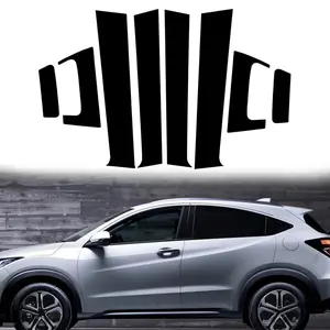 For Honda HR-V 2016-2020, 8PCS Pillar Posts Window Trim Cover BC Column Accessories Sticker Sticker For Cars Vehicle Decoration Gloss Black