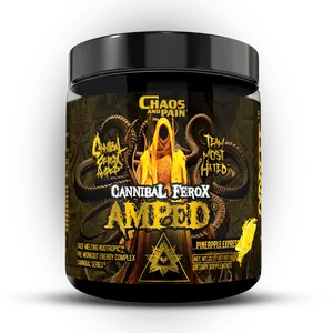 Chaos and Pain Cannibal Ferox AMPeD Pre-Workout Pineapple Express Flavor ,Trademarked Ingredients for Intense Workouts