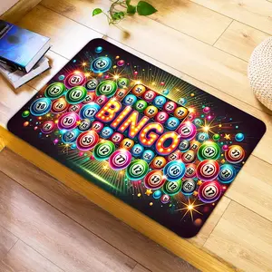 Billiard Hall Floor Mats Home Decorations for Billiards Enthusiasts Colorful Bingo Game Ball Decorative Area Rug for Living Room Bedroom Home Decor Soft Floor Mat Stylish Carpet with Vibrant Number Circles Indoor Use Fun Design