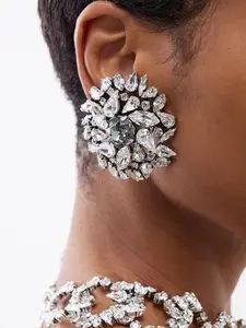 Luxury Crystal Cluster Earrings, Irregular Full Diamond Studs, Bold Personality Jewelry, Perfect Gift or Personal Keepsake