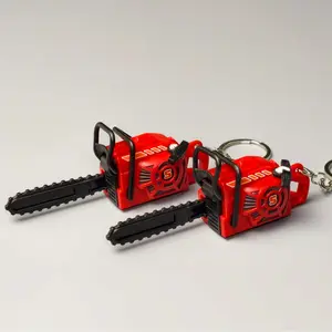 Pull String Mini Chainsaw Keychain Toy Stress Relief Fidget Gadget Funny Pocket Tool Gift for Men Women ADHD Anxiety Relief