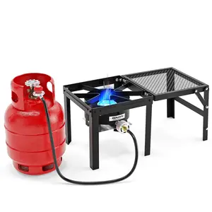 [FLASH SALE] ROVSUN 1-Burner 100000 BTU Camping Propane Stove with Foldable Side Shelf