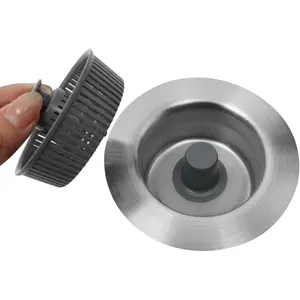 2 Pcs Pop Up Sink Stopper Strainer Basket, 304 Stainless Steel Kitchen Sink Drain Strainer Basket Strainer with Pop-Up Core for Width Within 2.76-4.25 inches