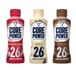 Core Power Protein Shake, 26g Bottle, 14oz, 4 Strawberry Banana , 4 Chocolates , 4 Vanilla - Variety Pack - On the go Energy