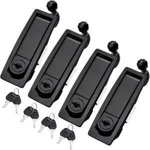 Zinc Alloy Compression Latch with Key, Flush Mount Trigger Adjustable Lever Compression Locks, 4 Pack for RV, Trailer, Truck, Storage Box, Mailbox, Tool Box