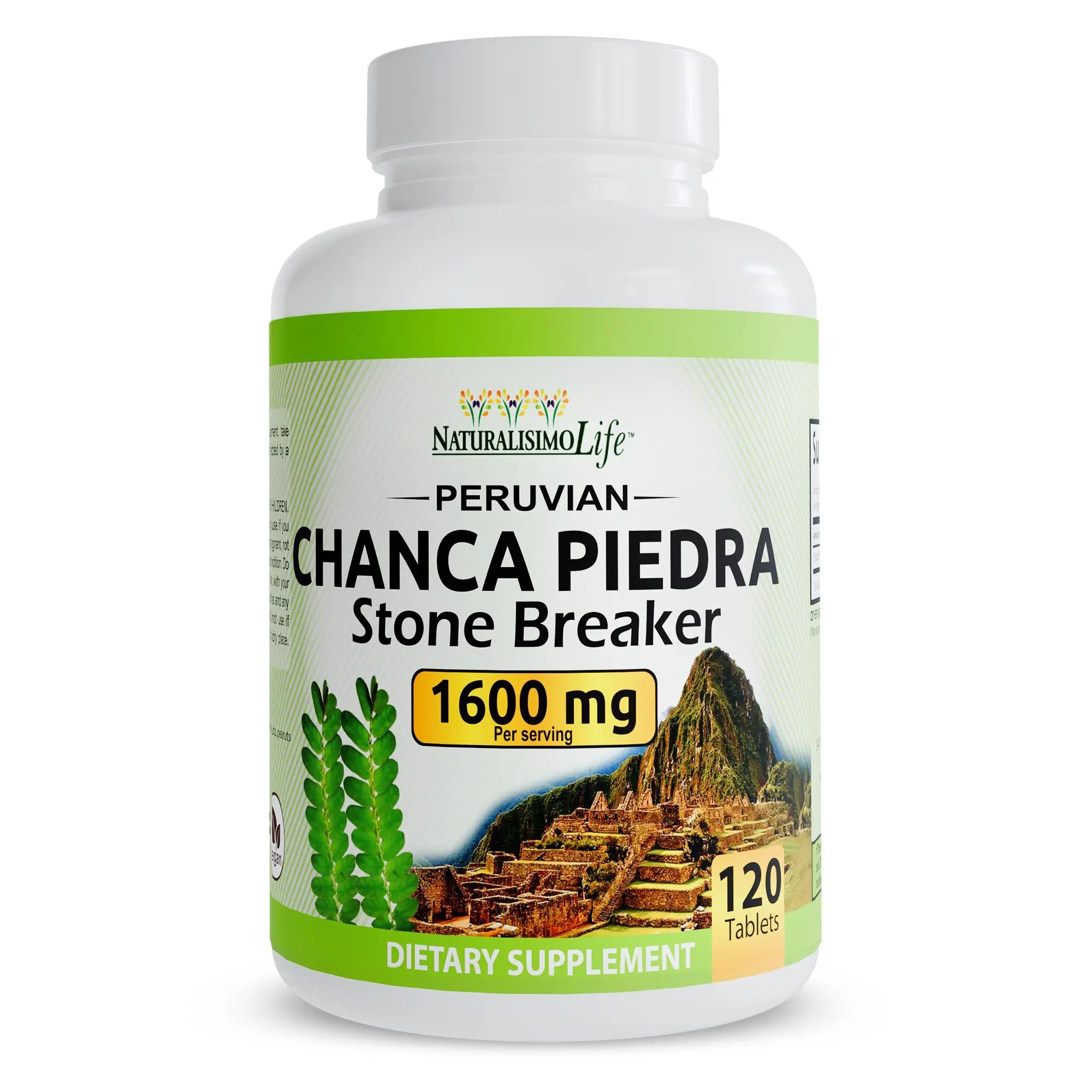 NaturalisimoLife Chanca Piedra Stone Breaker 1600 mg per Serving – 120 Tablets - Peruvian Chanca Piedra