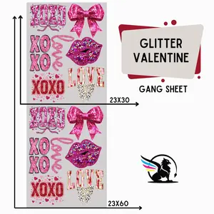 Glitter Valentine | Premade DTF Transfer Gang Sheet For Graphic Tees