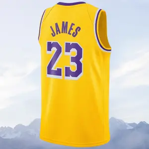 Men's stitched Basketball Jersey Gold CV