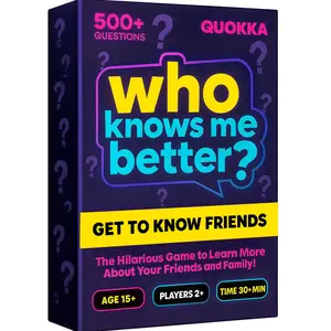 QUOKKA Card Game Who Knows Me Better? Classic for Adults and Teens - Family Trivia Game with 500+ Questions for Party Night