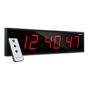 Ivation Huge Large Big Oversized Digital LED Clock - Shelf or Wall Mount (24 Inch - Red) | 6-Level Brightness, Mounting Holes & Hardware