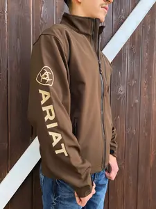 ARIAT -Logo 2.0 Softshell Water Resistant Jacket - (Brown / Beige)