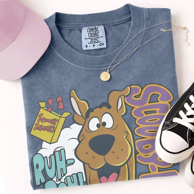 Scooby-Doo RuhRoh Snacks Officially Licensed Adult Oversized Comfort Colors T-Shirt and Crewneck Sweatshirts