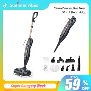 [Summervibes]DEVOAC 10-in-1 Electric Steam Mop with Detachable Handheld Steamer Lightweight for Walls Floors,Tiles Tackles Grease&Sticky Messes,Steam Cleaner For House, Multi-Accessories Portable Cleaning