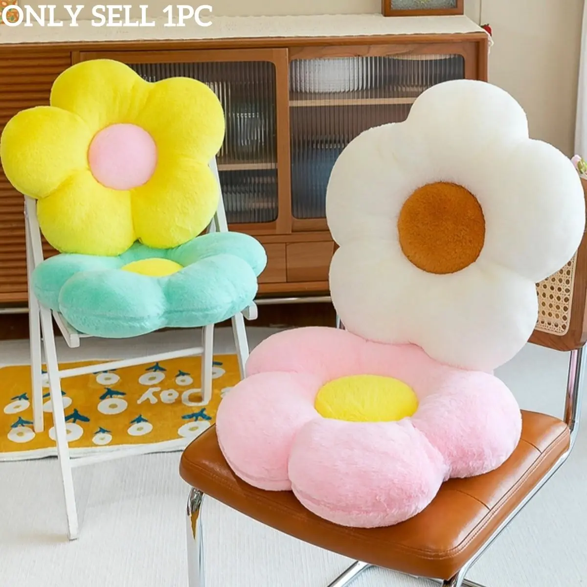 Cozy Flower Pillow for Home Decor, Soft & Plush Cushion for Chair, Bed & Sofa, Enhance Your Living Space with Floral Design, Soft Padded Cushion, Chair Cushions for Dining Chairs, Couch Cushion, Chaise Lounge Cushion