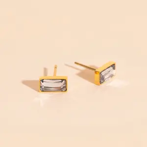 April Birthstone Stud Earrings