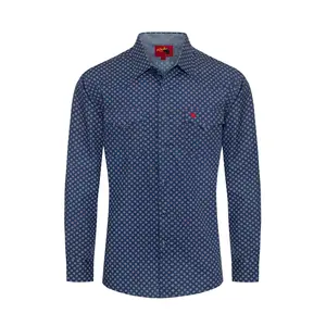 Men's Western Pearl Snap Print Shirt - PS100L-1084