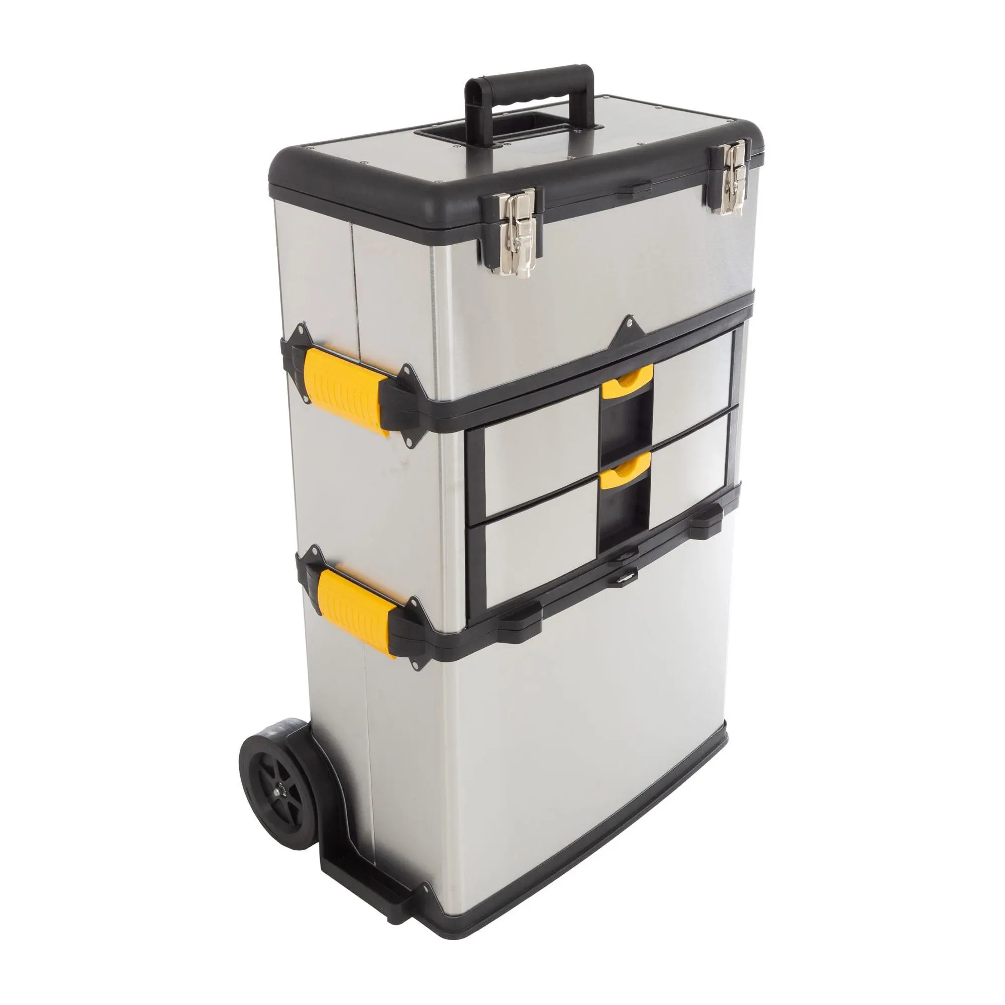 Stalwart 3-Part Tool Box Stainless-Steel Organizer w/Wheels Stalwart 3-Part Tool Box Stainless-Steel Organizer w/Wheels
