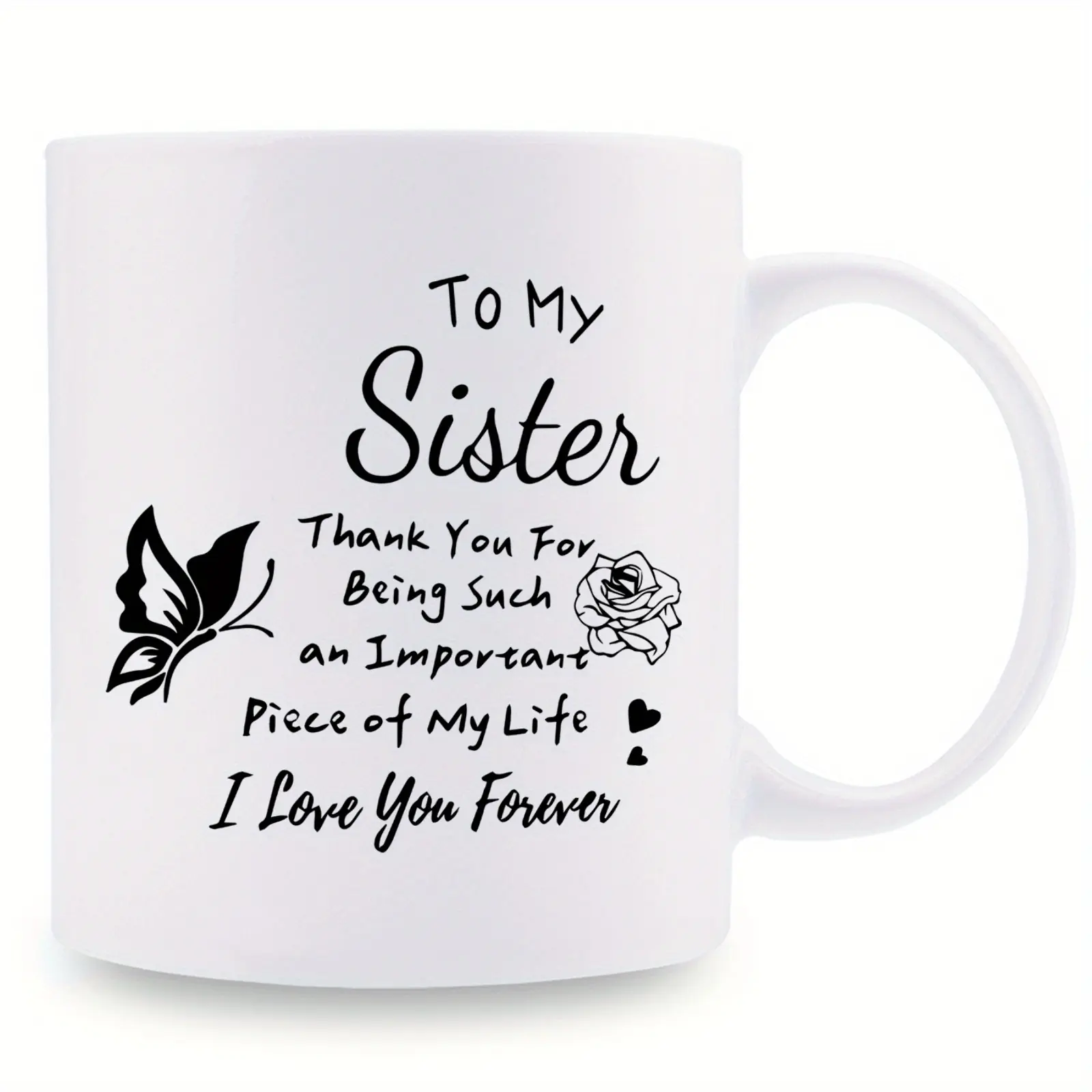 1 3A grade ceramic coffee mug (11 ounces) - A ceramic drinkware cup suitable for sisters, reusable design, dishwasher safe, recyclable, fun coffee mug, perfect birthday or Christmas gift, a novel gift for room decoration, washable Tumbler Reuse,funny