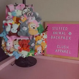 Clush Apparel Unisex Lightweight Stuffed Animal Plushie Mini Backpack - Animal Print, Cute Handmade Functional Bag, Festival & Birthday Gift