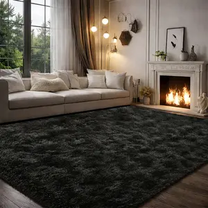 Viral Fluffy Rug for Living Room Insop,Soft Large Size Cloud Area Rugs,Shaggy Tie-Dye Non-Slip Soild Carpet for Bedroom, New Year Home Decor Upgrad