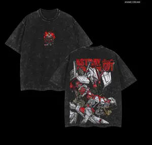 Astray Red Frame - Mobile Suit Gundam Anime Double Printed Vintage Washed Tee Unisex Oversize Anime Manga Washed Heavyweight Cotton T-shirt, Gift For Anime Fan, Anime Lover