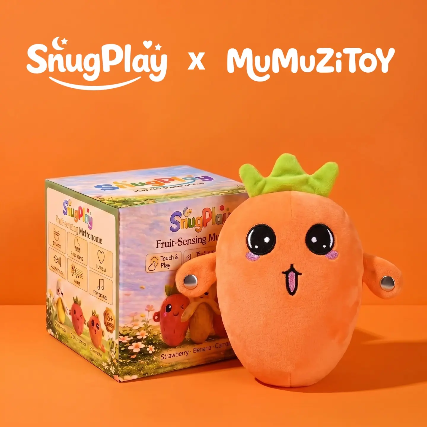 Mumuzitoy interactive Music Plush Toy Set -Banana,Strawberry & Carrot Electric Plush Toys forParent-Child Interaction, Couples & FriendsPrank Toy, Valentine's Day & Easter Party FunGift for Kids & Adults stuffed animals cute girlygifts