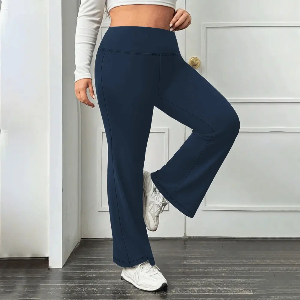 Navy blue micro flared yoga pants