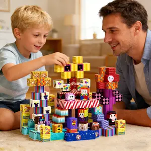 Magnetic Puzzle Building Blocks Circus Set, Stem Montessori Creative Teaching Toy, Suitable for 3-6 & 4-12 Years, Boy Girl Birthday Gift