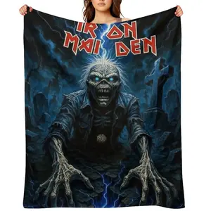 Iron Maidens Flannel Throw Blanket - Lightweight, Soft, Comfortable Gift Blanket for All Ages, Modern & Rural Home Room Decor, All-Season Use D910-612, Flannel Throw Blankets