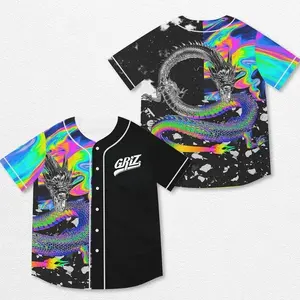 Griz Infinite Dragon Baseball Jersey EDM Music Shirt, EDM Festival Family Gift, Unisex Breathable Men's Jersey, 420 Lover Graphic Shirt, Gift For Baseball Fan EDM Electronics Music