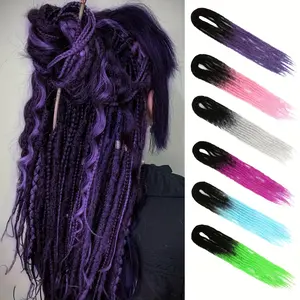 New 2025 Arrivals 24 Inch Wavy Dreadlocks Synthetic Straight Ends Double Ended Dreadlock Extensions, 5 Strands Synthetic Dreads Extensions Straight Boho Handmade Dreads Hippie Style Dreadlocks for Women Daily And Party Used, New Year (Straight 5 Strands/P