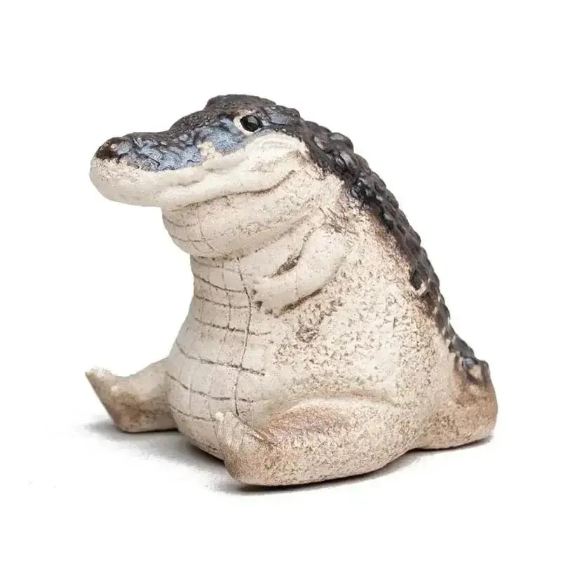 1PC Boutique Tea Pet Small Crocodile Tea Pet Ornament Handmade Tea Ceremony Tea Game Financial Tea Table Gift Figurine Decor Figurines Decor