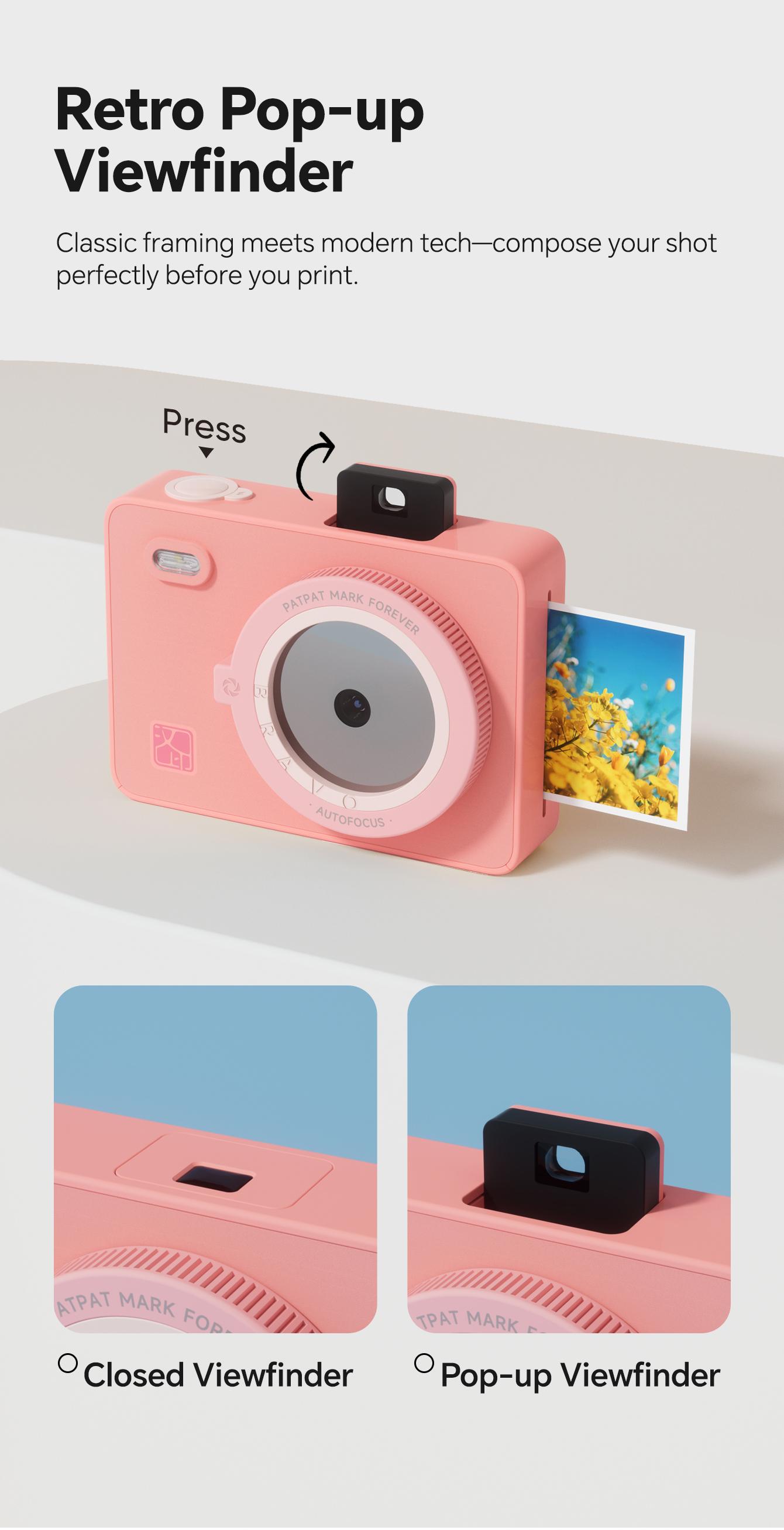 Hanin Instant Print Camera & 2x3 Portable Bluetooth Photo Printer for iPhone & Android, Full-Color Dye-Sub Ink-Free Printing, Print from Phone or Camera, for Travel, Party, Couple & Family Photos, GiftedInLove