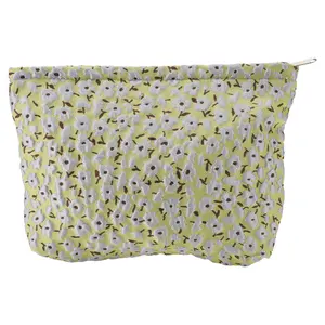 VOCOSTE 1pc Women's Portable Large Dandelion Flowers Makeup Bag for Travel Vacation Green