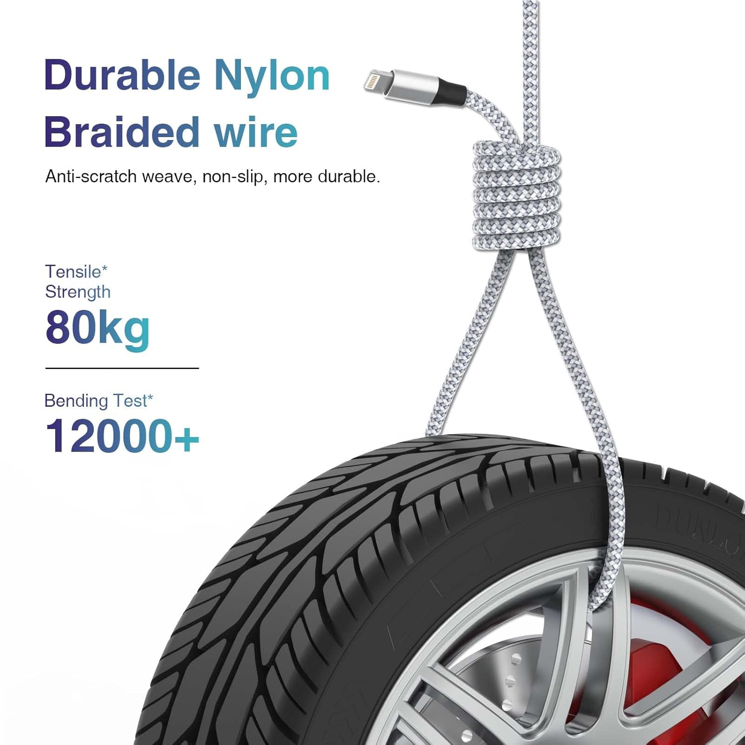 Durable iPhone Charger Cord 6FT 3Pack [Apple MFi Certified] Lightning Cable Nylon Braided iPhone Cord Fast Charging Cable Compatible with iPhone 14/13/12 Pro Max/12Pro/11