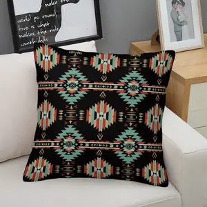 Southwestern Aztec Geometric Decorative Throw Pillow with Insert, 45cm Square Zipper Closure, Tribal Navajo Pattern Cushion, Soft Comfort Fabric, Sofa Bed Living Room Accent Pillow, Boho Western Home Decor, Gift Choice