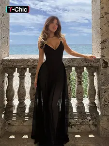 Fitted A-Line Dress with Sheer Mesh Detail, Sexy Vacation Style Lady Dress for Women, Ideal for Summer Parties and Beach Getaways, Womenswear