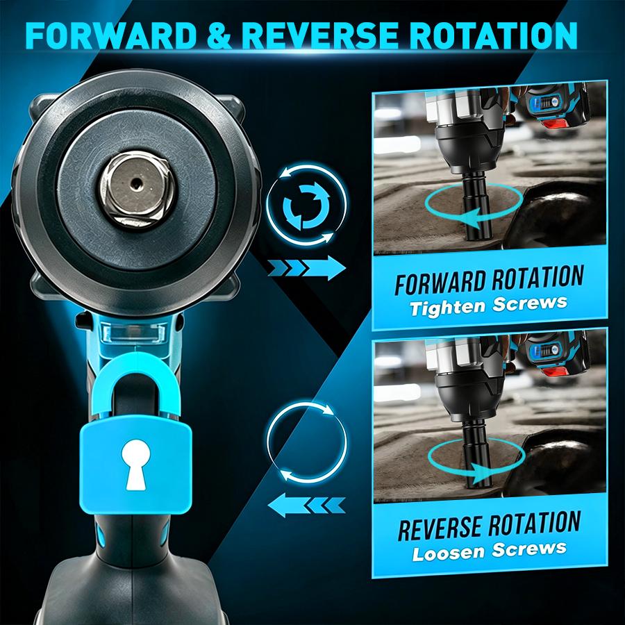 750N.M High Torque Brushless Cordless Impact Wrench 1/2 Inch, 4-in-1 Electric Impact Gun Kit with 2x Batteries, Complete Accessories & Storage Case, Power Tool for Car Lug Nut Removal & Household Construction, Fit Modified Vehicles 750N.M High Torque Brushless Cordless Impact Wrench 1/2 Inch, 4-in-1 Electric Impact Gun Kit with 2x Batteries, Complete Accessories & Storage Case, Power Tool for Car Lug Nut Removal & Household Construction, Fit Modified Vehicles