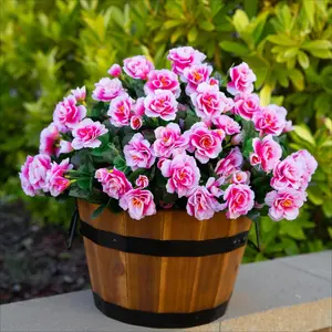 Artificial Camellia Plants 6 Bundles, UV Protected Outdoor Flowers for Balcony, Front Door, Garden Decor Decorative Ornaments Ariticial Outdoor Flowers