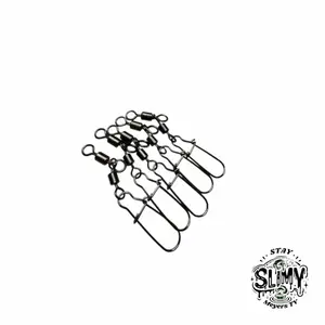 3-Way Fishing Swivels with Duo Snap Weight Clip - 3/0 x 2/0 - Heavy-Duty Construction - Smooth Rotation