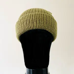 Leanie Beanie - Simple Design in Green Color as Showcased Knitted Hat for Simple Style Needs