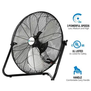 Achazel 20" High Velocity Floor Fan 3-Speed 5200 CFM Industrial Shop Fan Heavy Duty Metal with Wall Mount System for Garage Workshop Commercial Use
