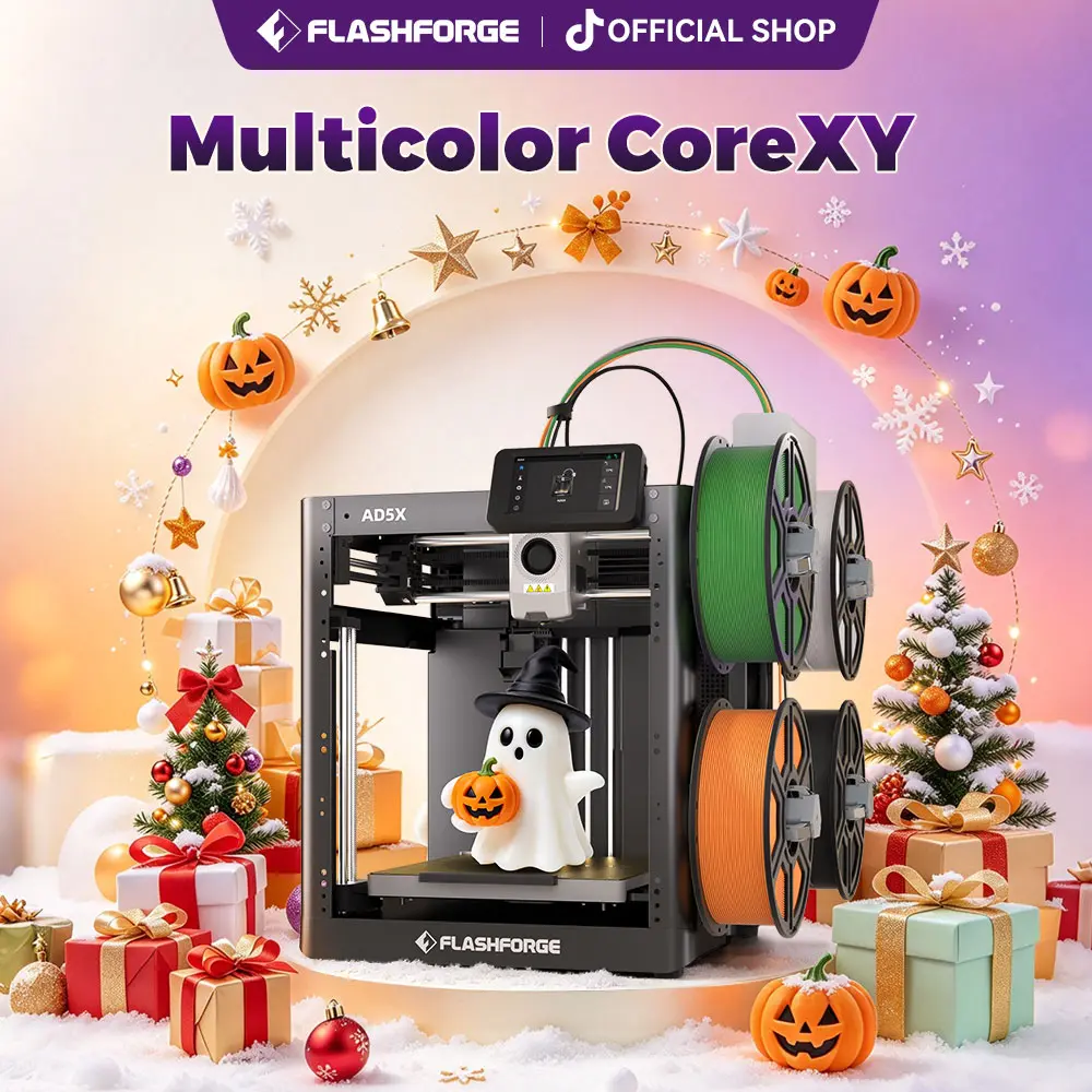 Flashforge AD5X 3D Printer - Black Multi-Color Desktop 3D Printer, 600mm/s High Speed, Built-In Display Screen, 1 Count, Includes Life-Long Technical Support (TikTok Shop Back to School),techvibes