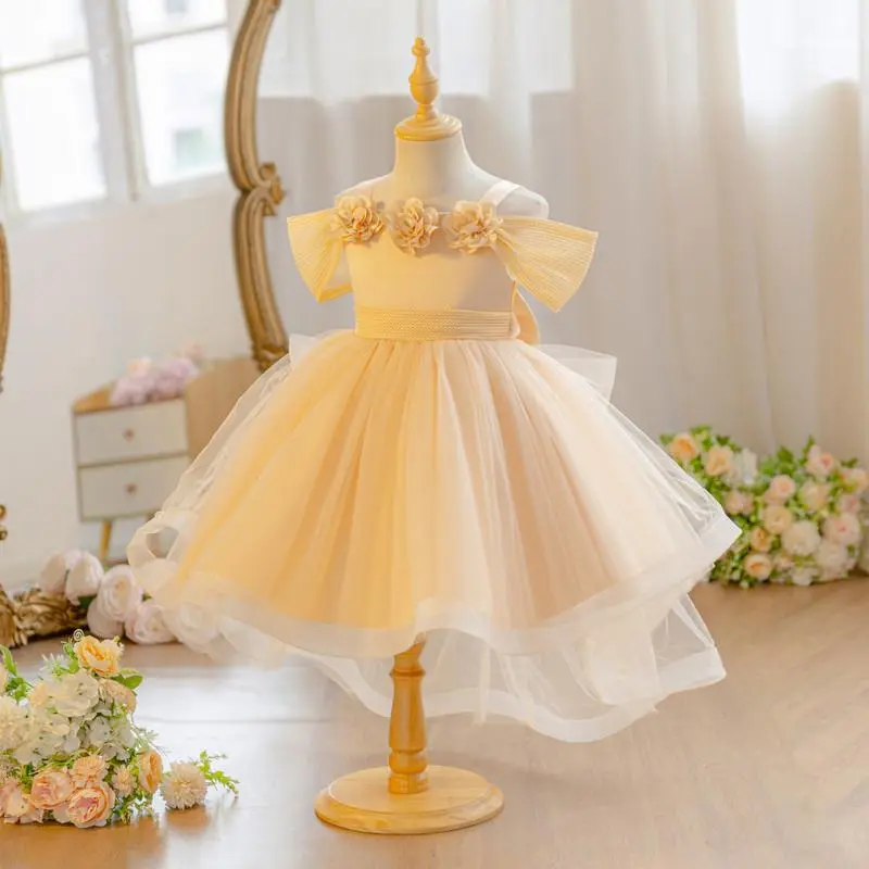 Fluffy Tulle Princess Dress for Girls | Toddler Birthday Party Outfit & Flower Girl Gown | Cute Baby Formal Dress 1-7Y
