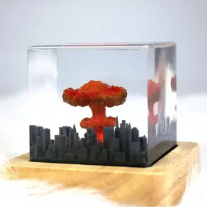 Mushroom Cloud Nuclear Blast Epoxy Resin Lamp - Atomic Bomb Model Atmospheric Night Light, Home Improvement Indoor Lighting Decor for Teenagers & Adults, Perfect Gift for Friends
