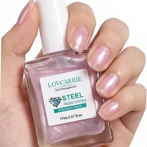 LOVCARRIE New Arrival Glitter Light Purple Keratin Nail Strengthener, Fast Repair And Nourish Weak Soft and Cracked Nails, Fast Natural Drying, Get Strong Hard Shield Nail, Elegant Manicure Nail Polish, Suit for All Occassions,Holiday Gifts. Nail Hardener