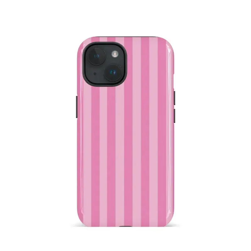 Fresh pink stripes Cover for iphone 17 phone case 16 pro max 15 Plus 14 13 12 11 Cute, clear, military-grade, high-end, durable, shockproof, and drop-resistant 2-in-1 glossy phone case