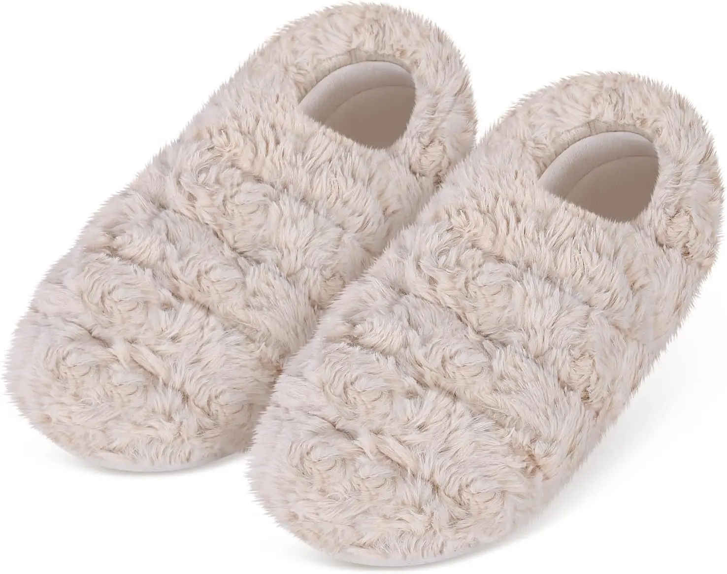Microwavable Heated Slippers with Natural Flaxseed, Plush Faux Fur Booties for Women Providing Moist Heat Therapy Relief, Shoe, Footwear